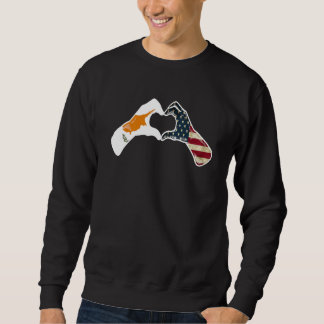 Sweatshirt Chypre Américain Drapeau USA USA Chypriotes Cœur