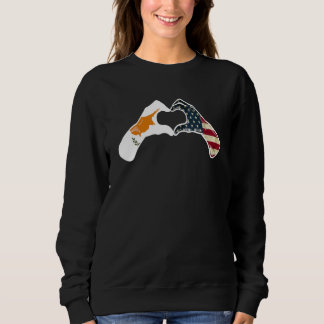 Sweatshirt Chypre Américain Drapeau USA USA Chypriotes Cœur