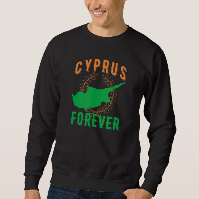 Sweatshirt Chypre pour toujours Plan de contour de l'île de p (Devant)
