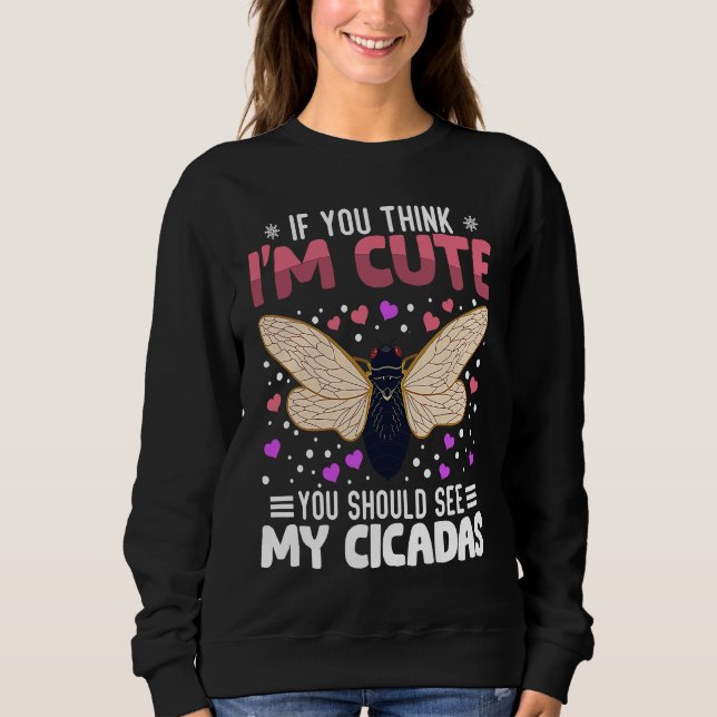 Sweatshirt Cicadas Heart Valentine's Day Animal For Womens Ki (Devant)