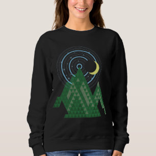 Sweatshirt ciel de lune croissant dans la montagne