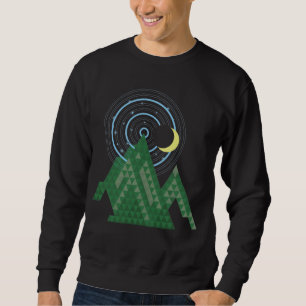 Sweatshirt ciel de lune croissant dans la montagne