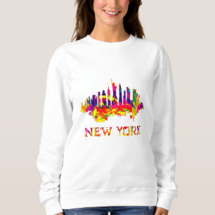 Sweatshirt Ciel de New York City brillant coloré