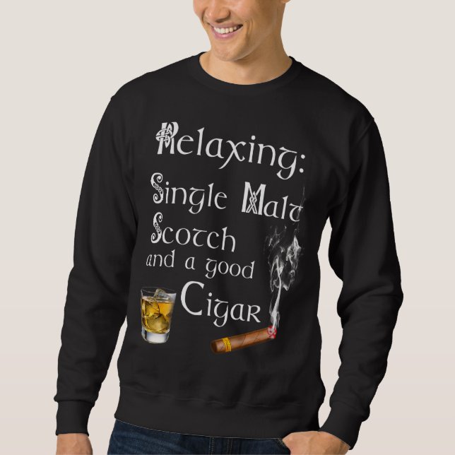 Sweatshirt Cigar À Whiskey Malt Simple Pour Hommes (Devant)