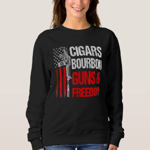 Sweatshirt Cigares Bourbon Armes Liberté Nous Drapeau Papa Pa