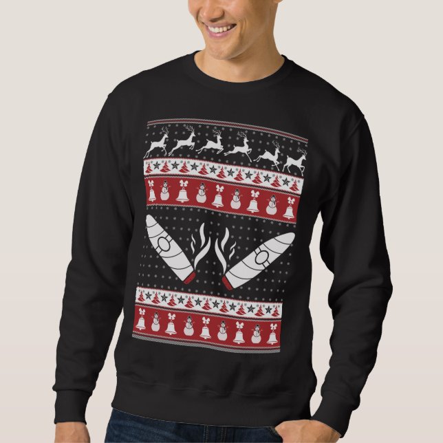 Sweatshirt Cigares Vilains Noël Chandail Noël Noël Noël Noël  (Devant)