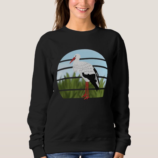 Sweatshirt Cigogne blanche Oiseau Oiseau Ornithologue Biologi (Devant)