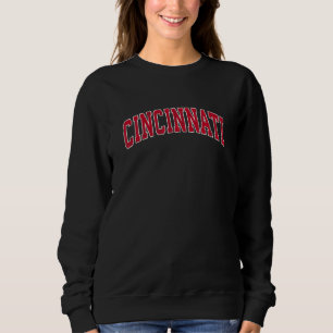 Sweatshirt Cincinnati Ohio Oh Sport Vintage Design Rouge