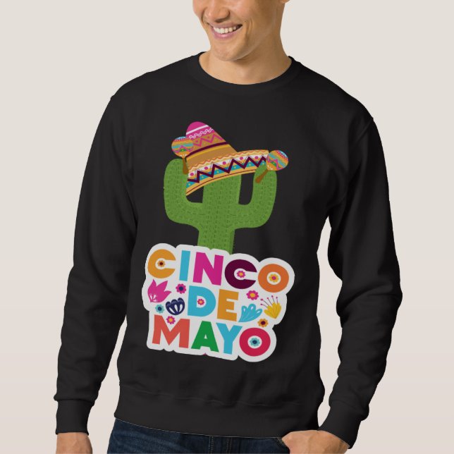 Sweatshirt Cinco De Mayo Burritos Mexico Tacos and Avocado 53 (Devant)