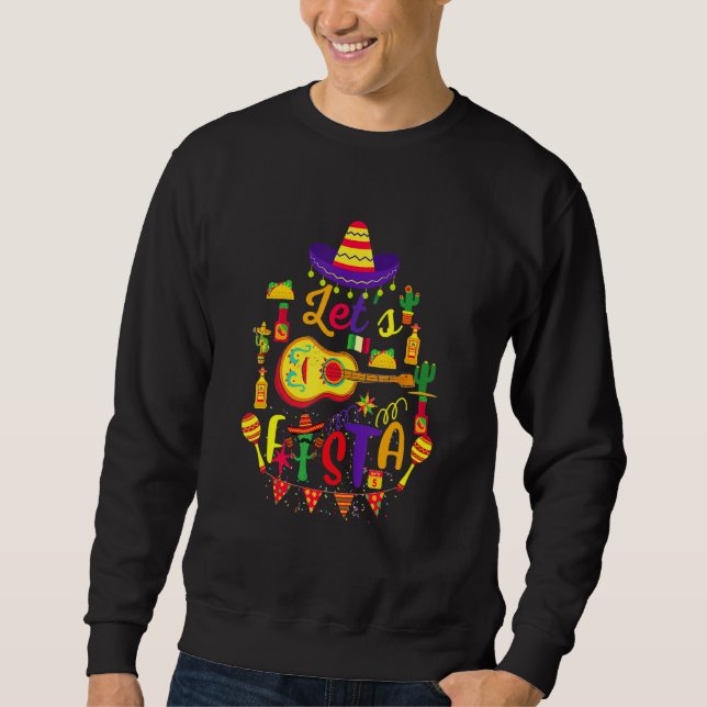 Sweatshirt Cinco De Mayo Fêtons Guitare Cactus Mexicain H (Devant)