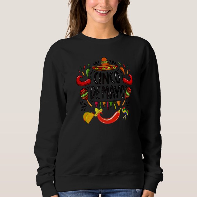 Sweatshirt Cinco De Mayo Fiesta Camisa 5 De Mayo Viva Mexico (Devant)