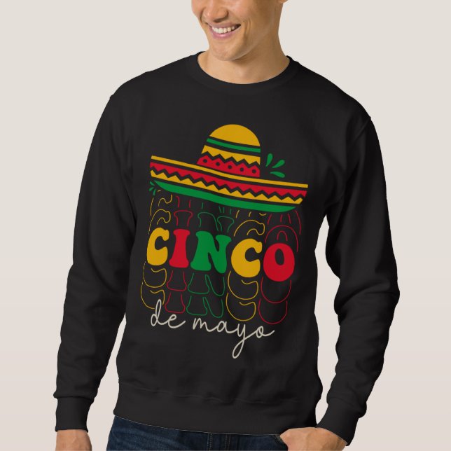 Sweatshirt Cinco De Mayo Groovy Mexican Fiesta 5 De Mayo Somb (Devant)