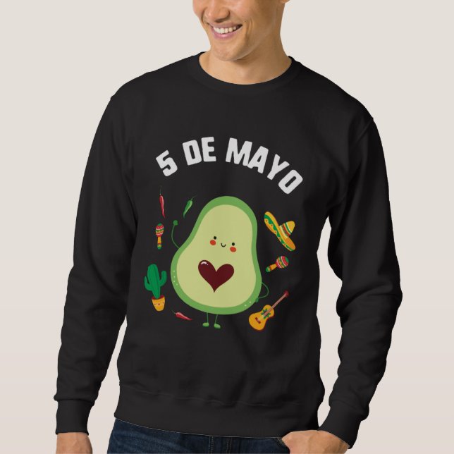 Sweatshirt Cinco De Mayo Guacamole Avocado Fiesta Mexican Som (Devant)
