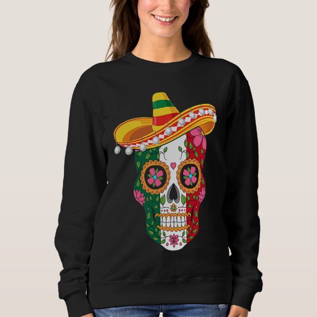 Sweatshirt Cinco de Mayo mexican skull celebrate fiesta (Devant)