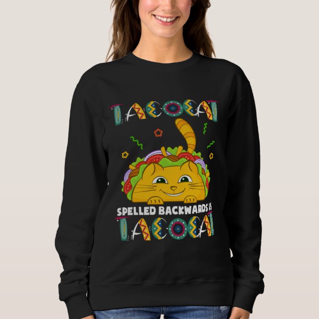 Sweatshirt Cinco De Mayo Mexican Tacocat Cat  For Kids (Devant)