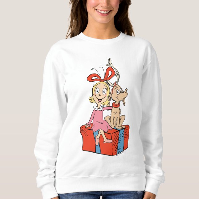 Sweatshirt Cindy Lou Who et Max sur un Cadeau (Devant)