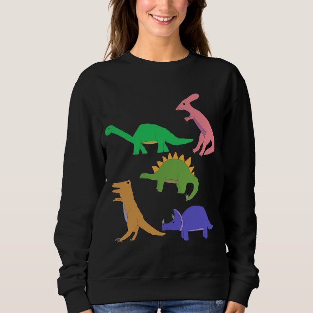 Sweatshirt Cinq vêtements dinosaures (Devant)