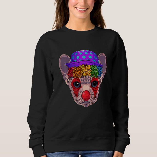 Sweatshirt Cirque Carnaval Costume Thème Chat Sphynx Clown Pa (Devant)