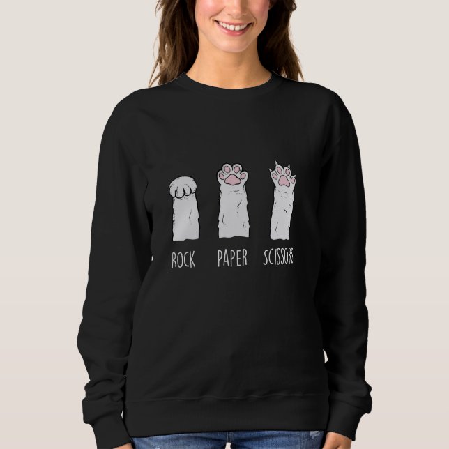 Sweatshirt Ciseaux de papier de roche - Amoureux des chats Ki (Devant)