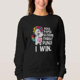 Sweatshirt Ciseaux de papier roche Throat Punch Je gagne Unic