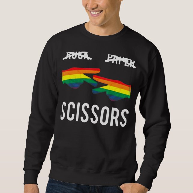 Sweatshirt Ciseaux de papier rock Lesbian Pride Rainbow Lgbt (Devant)