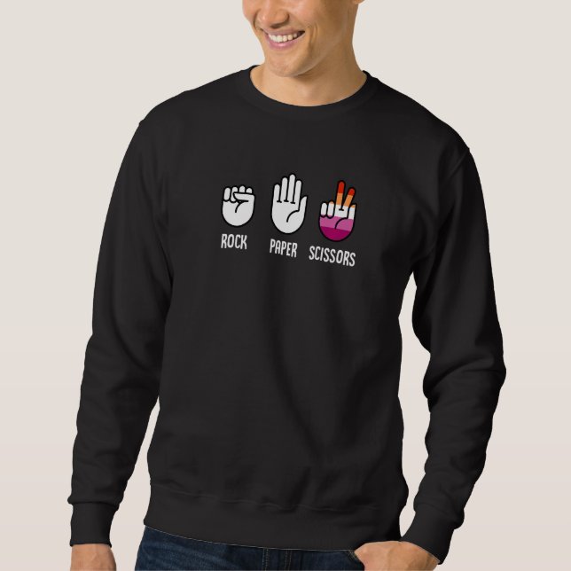 Sweatshirt Ciseaux en papier de roche Humour lesbienne de pla (Devant)