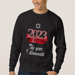 Sweatshirt Citation Bat mitzvah de décoration rouge noir 2023