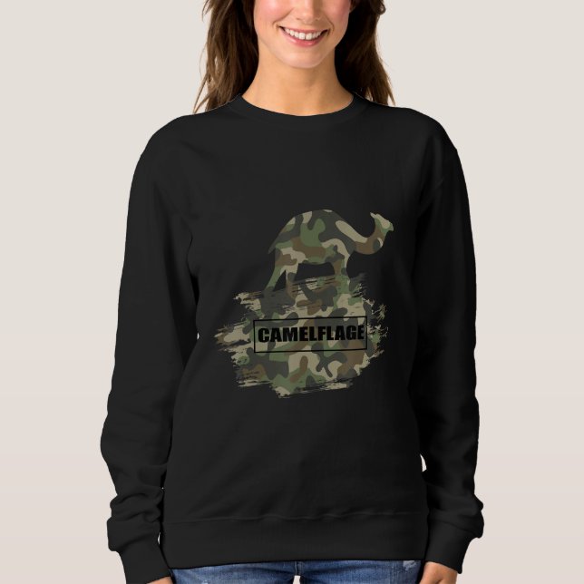 Sweatshirt Citation Camelflage Camel Dromedt Dessert Animal (Devant)