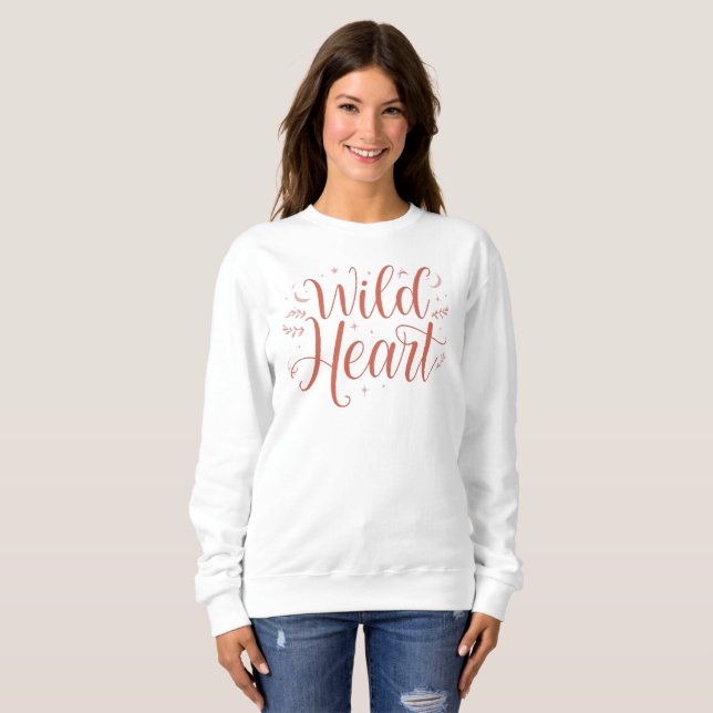 Sweatshirt Citation "Cœur Sauvage" Esprit Libre (Devant entier)