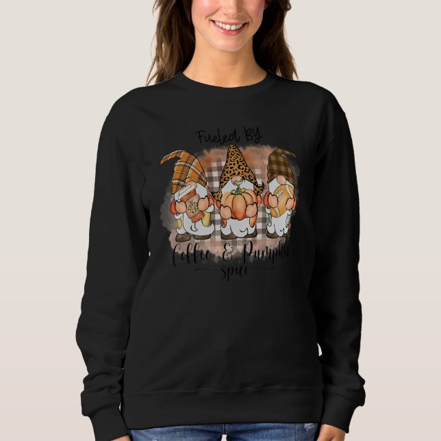 Sweatshirt Citation d'automne alimentée par le café et les ép (Devant)