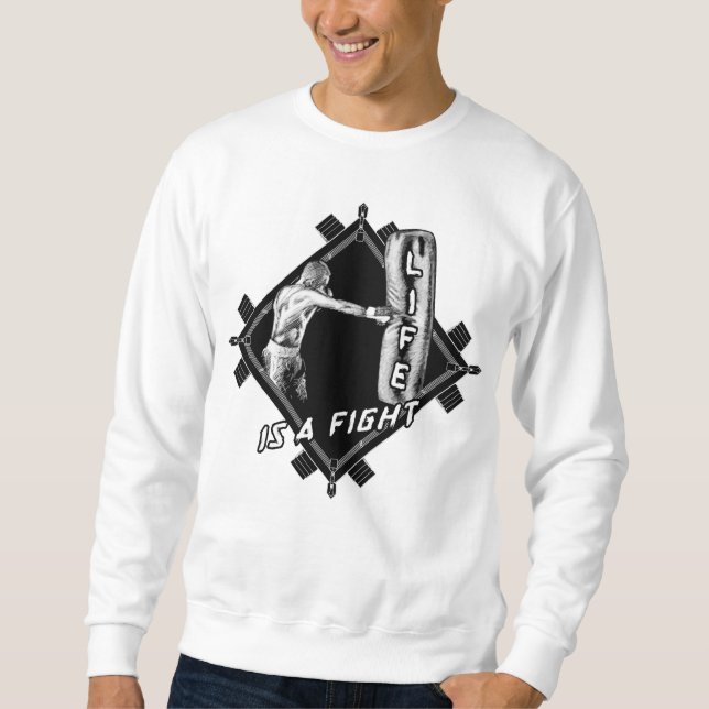 Sweatshirt Citation de boxe La vie est un combat masculin (Devant)