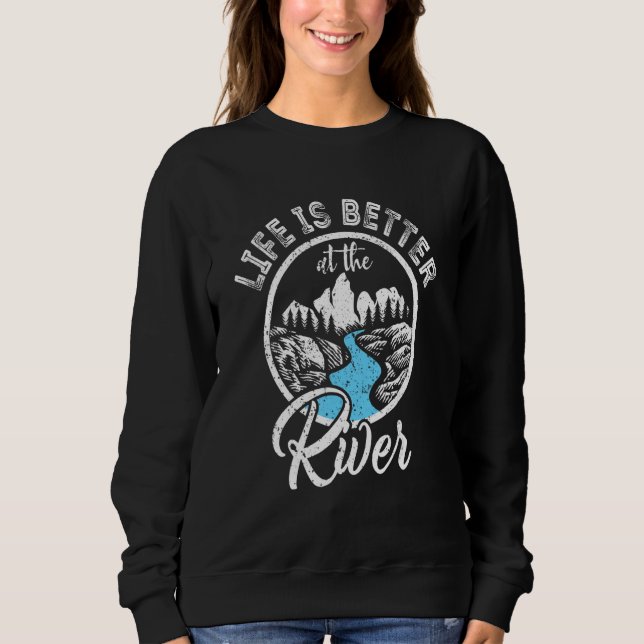 Sweatshirt Citation de camping au bord de la rivière flottant (Devant)