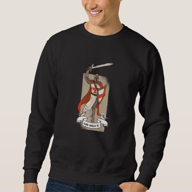 Sweatshirt Citation de combat du chevalier modèle (Devant)