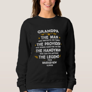 Sweatshirt Citation de grand-père famille USA Ville Bridgevie