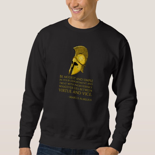 Sweatshirt Citation de la philosophie grecque stoïque Marcus  (Devant)