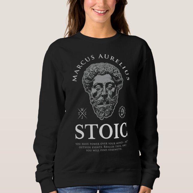 Sweatshirt Citation de Marcus Aurelius u201CFind Strengu201D  (Devant)