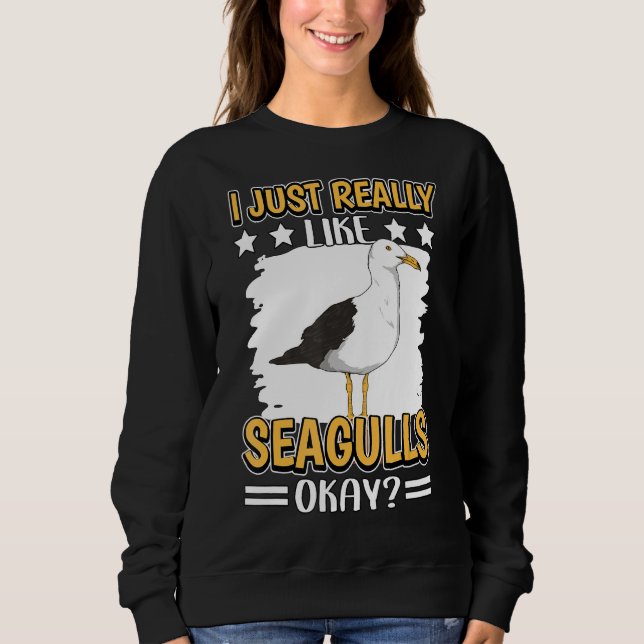 Sweatshirt Citation De Mouettes De Mer J'Aime Vraiment Le Mou (Devant)
