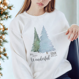 Sweatshirt Citation de script moderne Aquarelle Arbre de Noël