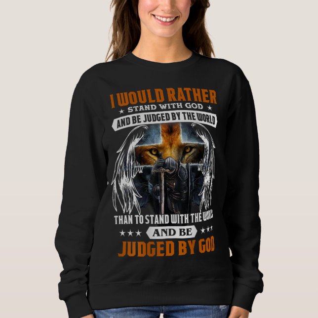 Sweatshirt Citation Du Chevalier Croix Du Lion Jésus Christ D (Devant)