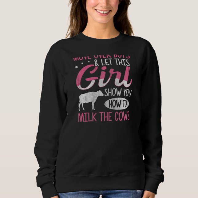 Sweatshirt Citation d'une agricultrice de vaches laitières po (Devant)