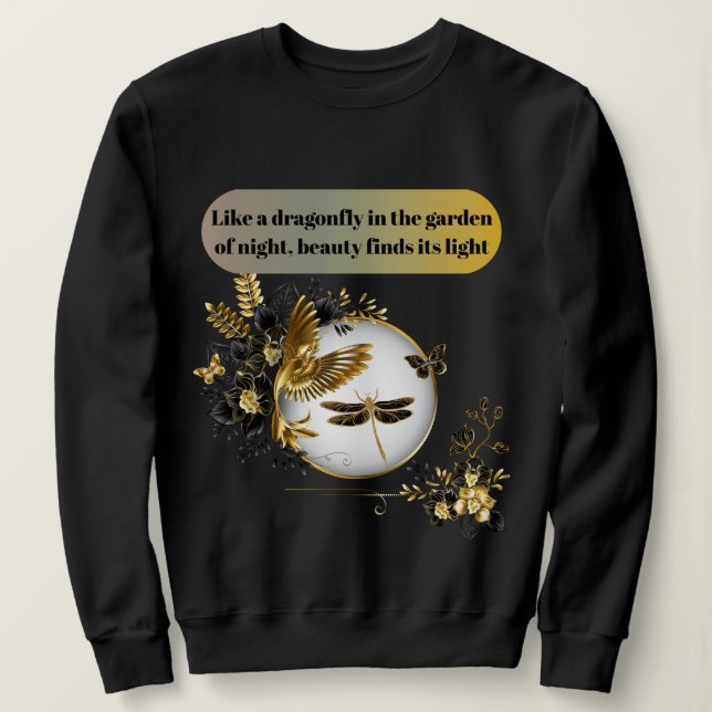 Sweatshirt Citation inspirante et art floral (Design devant)