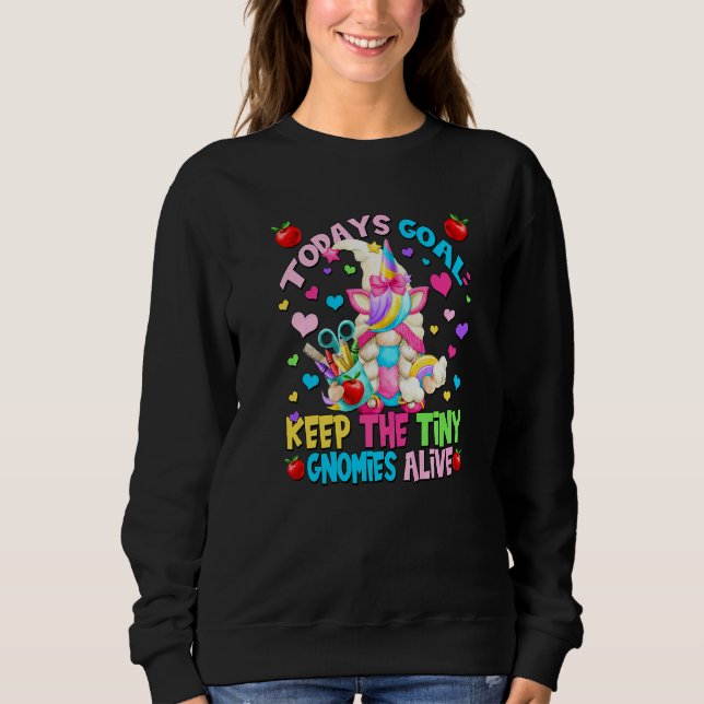 Sweatshirt Citation Maman Gnome Professeur Licorne Mignonne P (Devant)