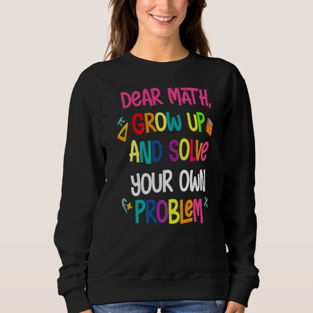 Sweatshirt Citation Math Pour Filles Garçons Cher Math Retour (Devant)