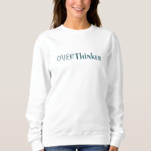 Sweatshirt Citation Minimaliste Bleue Pleine de Réflexions