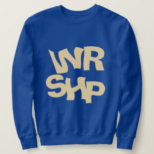 Sweatshirt Citation WORSHIP Electric Blue