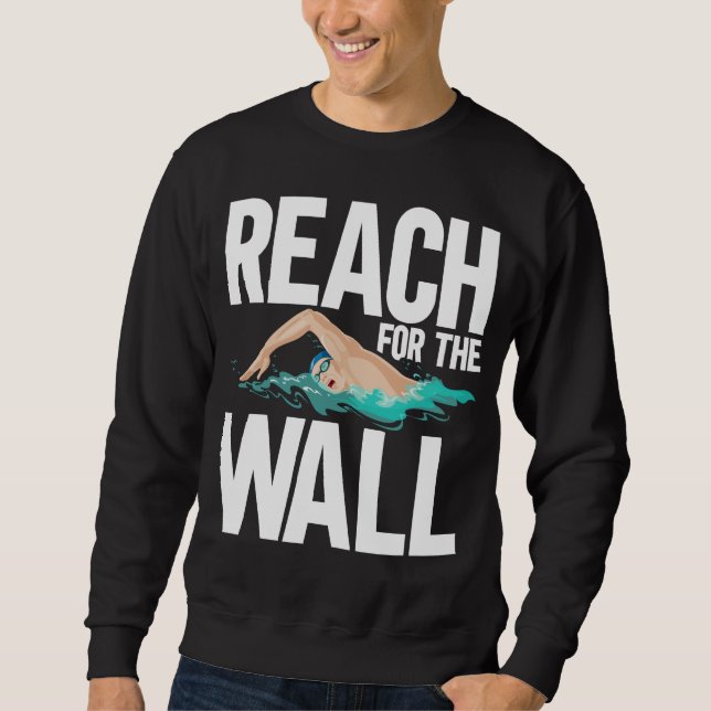 Sweatshirt Citations de nage de l'équipe de natation amusante (Devant)