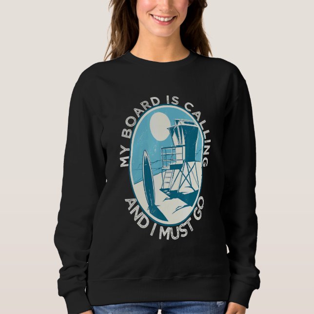 Sweatshirt Citations de surf jeunesse Rétro Surfeur Coucher d (Devant)