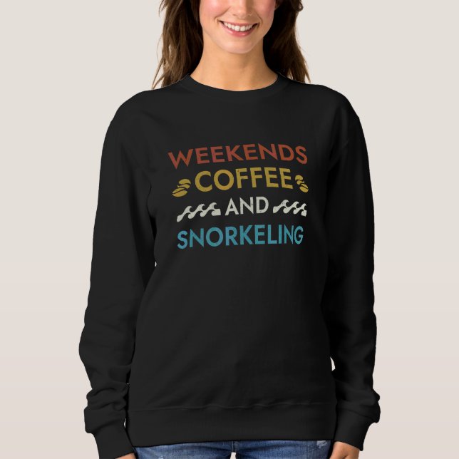 Sweatshirt Citations Week-ends Café et Plongée en Apnée Plong (Devant)