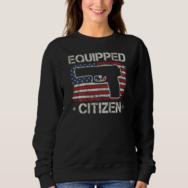 Sweatshirt Citizen équipé - USA Pistol Flag 2e Amendement ( (Devant)