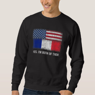 Sweatshirt Citoyen double drapeau américain France français a